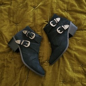 Black Western ankle boots